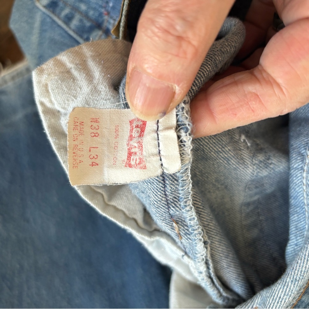 Wabi Sabi /kentsugi Repaired vintage Levi’s 501 Denim Jeans 36x32 USA 80’s - Picture 14 of 15